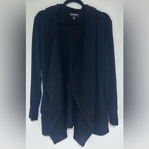 Betabrand Women’s Black Waterfall Button Closure Knit Cardigan Size Small/Medium